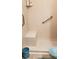 Accessible walk-in shower featuring a convenient seat and safety grab bars at 107 Kelly St, Walterboro, SC 29488