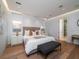 Bright bedroom with a modern design, hardwood floors, and stylish furnishings at 124 Charleston Blvd, Isle of Palms, SC 29451