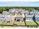 Bird's eye view capturing fenced backyards, patios, and outdoor living spaces in a residential neighborhood at 1311 Berry Grove Dr, Summerville, SC 29485
