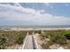 Wooden boardwalk to the beach with a lovely ocean view at 1404 Palmetto Blvd, Edisto Beach, SC 29438