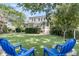 Expansive backyard with lush lawn, mature trees, and outdoor seating; perfect for relaxation at 1733 James Basford Pl, Mount Pleasant, SC 29466