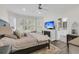 Inviting main bedroom with a fireplace, TV, and an ensuite bathroom, creating a private retreat at 1733 James Basford Pl, Mount Pleasant, SC 29466