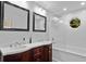 Updated bathroom featuring double sink vanity and tiled shower/tub combination at 213 Factors Walk, Summerville, SC 29485