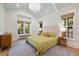 Charming bedroom boasts vaulted ceilings, many windows with natural light, and a neutral color palette at 2187 Saint James Dr, Charleston, SC 29412