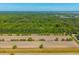 Aerial view of land surrounded by trees and a large field, with a bordered property line at 2234 River Rd, Johns Island, SC 29455