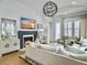 Comfortable living room featuring a fireplace, TV, modern lighting, and plush seating at 2524 Josiah St, Charleston, SC 29492