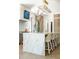 Large kitchen island with marble countertop and seating for six at 2538 Helmsman Rd, Johns Island, SC 29455