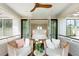 Inviting patio space with stylish furniture, offering a glimpse of the elegant bedroom at 2538 Helmsman Rd, Johns Island, SC 29455