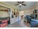 Bedroom and home office space with a ceiling fan and guitars hanging on the wall at 403 Forest Cir, Summerville, SC 29483