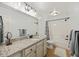 Bathroom featuring a granite countertop, white cabinets, and modern fixtures at 418 Lakeview Dr, Summerville, SC 29485