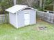A close-up view of the storage shed, perfect for outdoor tools and lawn care equipment at 49 Auld Brass Rd, Walterboro, SC 29488