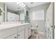 Bathroom featuring a single vanity, matching faucet and hardware, and tile flooring at 5022 W Liberty Meadows Dr, Summerville, SC 29485