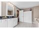 Bathroom featuring a vanity with double sinks and marble flooring at 5022 W Liberty Meadows Dr, Summerville, SC 29485