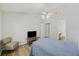Comfortable bedroom with wood floors, ceiling fan, and neutral paint at 527 Hainsworth Dr, Charleston, SC 29414