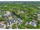 Aerial view of new townhomes next to a tranquil pond, creating a peaceful and scenic living environment at 539 Cooper Village Ln, Mount Pleasant, SC 29464