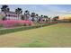 Charming street view with lovely homes accented by pink Muhly Grass, palm trees and well-manicured lawns at 619 Trio Ln, Summerville, SC 29486