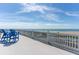 Gorgeous ocean and beach views from the rooftop deck with light blue furniture at 67 Lost Village Trl # 4, Edisto Island, SC 29438
