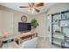 Bedroom featuring a ceiling fan, a desk, and shelving to display books and other items at 86 Cross Timbers Dr, Summerville, SC 29485