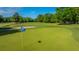 Manicured green golf course with a flag, sand trap, and lush surroundings under a clear blue sky at 1187 Out Of Bounds Dr, Summerville, SC 29485