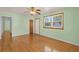 Cozy bedroom featuring hardwood floors, a window, and a ceiling fan at 1222 Maxwell St, North Charleston, SC 29405
