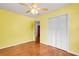Bedroom with hardwood floors, closet and a ceiling fan at 1222 Maxwell St, North Charleston, SC 29405