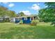 Inviting single-story home with a lush green lawn, blue siding, and well-maintained landscaping at 1222 Maxwell St, North Charleston, SC 29405