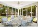 Cozy screened porch with comfortable seating and views of the backyard at 1223 Creek Stone Way, Hanahan, SC 29410