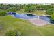 Aerial view of park showing the waterway with a fountain at 15 Dewey St, Charleston, SC 29403