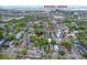 Aerial view of a residential area near the Ravenel Bridge, showcasing numerous houses, buildings, and streets at 15 Dewey St, Charleston, SC 29403