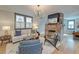 Cozy living room featuring a brick fireplace, plush rug, and stylish furniture at 15 Dewey St, Charleston, SC 29403