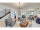 Inviting living room featuring stylish seating and views of kitchen and dining areas at 15 Dewey St, Charleston, SC 29403