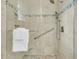 Updated shower with glass enclosure and mosaic tile accents at 1551 Ben Sawyer Blvd # 23, Mount Pleasant, SC 29464
