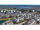 An aerial view of a coastal community with marsh views, and well-maintained homes at 1614 Prince Edward St, Mount Pleasant, SC 29466