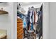 Walk-in closet with organized shelving, drawers, hanging clothes, and ample storage space at 1705 Sulgrave Rd, Charleston, SC 29414