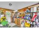 Organized garage with workbench, tools, and ample storage for equipment and supplies at 1705 Sulgrave Rd, Charleston, SC 29414