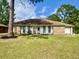 Charming single-story home featuring a brick facade, white trim, and a well-maintained lawn at 207 Longstreet St, Summerville, SC 29486
