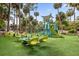 Playground featuring modern equipment, soft turf, and ample space for to play at 208 Sea Cloud Cir, Edisto Island, SC 29438