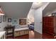 Finished bonus room offering a seating area, stylish decor, hardwood floors, and ample space at 2632 Planters Pointe Blvd, Mount Pleasant, SC 29466