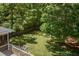 Backyard featuring a spacious lawn with privacy fence and mature trees at 3021 Rushland Mews, Johns Island, SC 29455