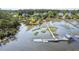 Aerial view of homes with boat docks on the waterway at 314 Commonwealth Rd, Mount Pleasant, SC 29466