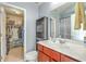Bathroom with vanity, mirror and open closet for storage at 3661 Locklear Ln, Mount Pleasant, SC 29466