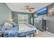 Bedroom with a TV on the wall and a ceiling fan at 3661 Locklear Ln, Mount Pleasant, SC 29466