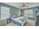 Bedroom with a ceiling fan and two windows at 3661 Locklear Ln, Mount Pleasant, SC 29466