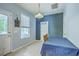 Dining room with a rectangular table covered with a blue tablecloth at 3661 Locklear Ln, Mount Pleasant, SC 29466