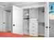 Organized closet offering ample storage with shelving and hanging space at 4319 Sea Forest Dr, Kiawah Island, SC 29455