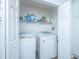 Laundry room with a side-by-side washer and dryer and overhead storage at 607 Jungle Rd, Edisto Beach, SC 29438