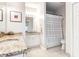 Bathroom featuring granite countertops, modern fixtures, and a shower with a shower curtain at 700 Daniel Ellis Dr # 4107, Charleston, SC 29412
