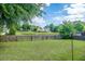 Fenced backyard with a grassy lawn and view of the neighborhood pond at 8009 Indian Hill Dr, Hanahan, SC 29410