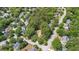 Aerial view of a residential neighborhood with houses and lush mature trees and greenery at 8661 Laurel Grove Ln, North Charleston, SC 29420