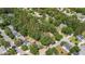 Aerial view showcasing houses nestled among mature trees in a well-established neighborhood at 8661 Laurel Grove Ln, North Charleston, SC 29420